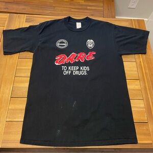 Vintage 90s DARE Promo Say No Keep Kids Off Drugs Shirt XL Black JERZEES USA